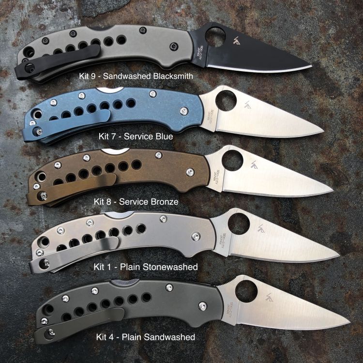 Spyderco Delica 4 LynchNW MOD 2 Titanium Scale Kits